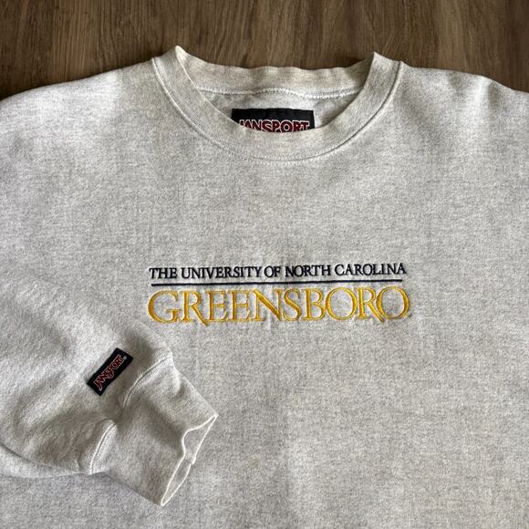 Vintage UNC Greensboro Sweatshirt Men's Size XXL Gray UNCG 1990s Worn Gray - Picture 1 of 10